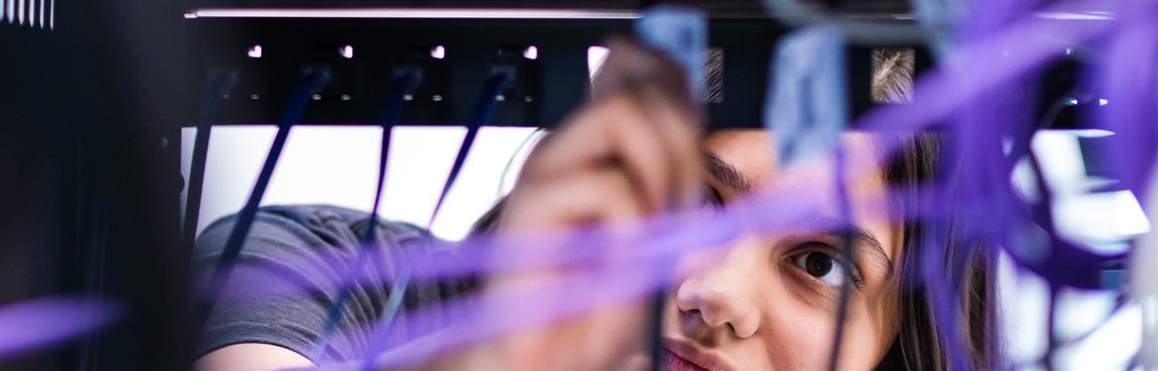 Student puts together a local area network